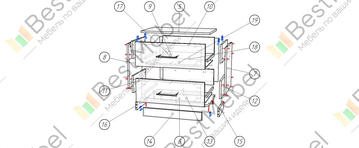 Тумбочка прикроватная схема сборки