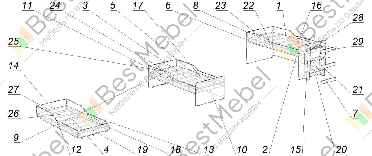 Кровать бэмби 2 схема сборки