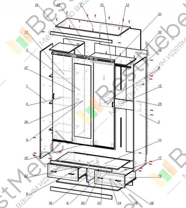 Комфорт 9м шкаф купе инструкция