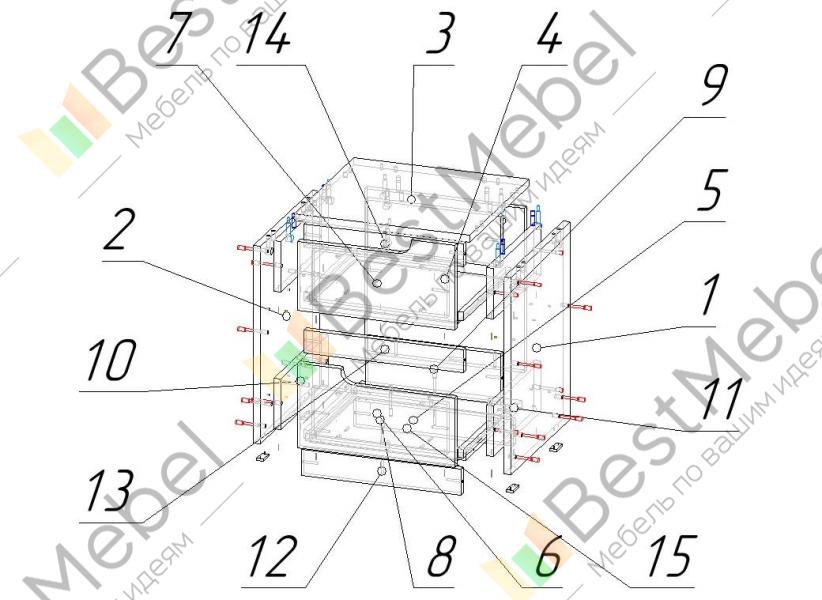 Тумбочка прикроватная схема сборки