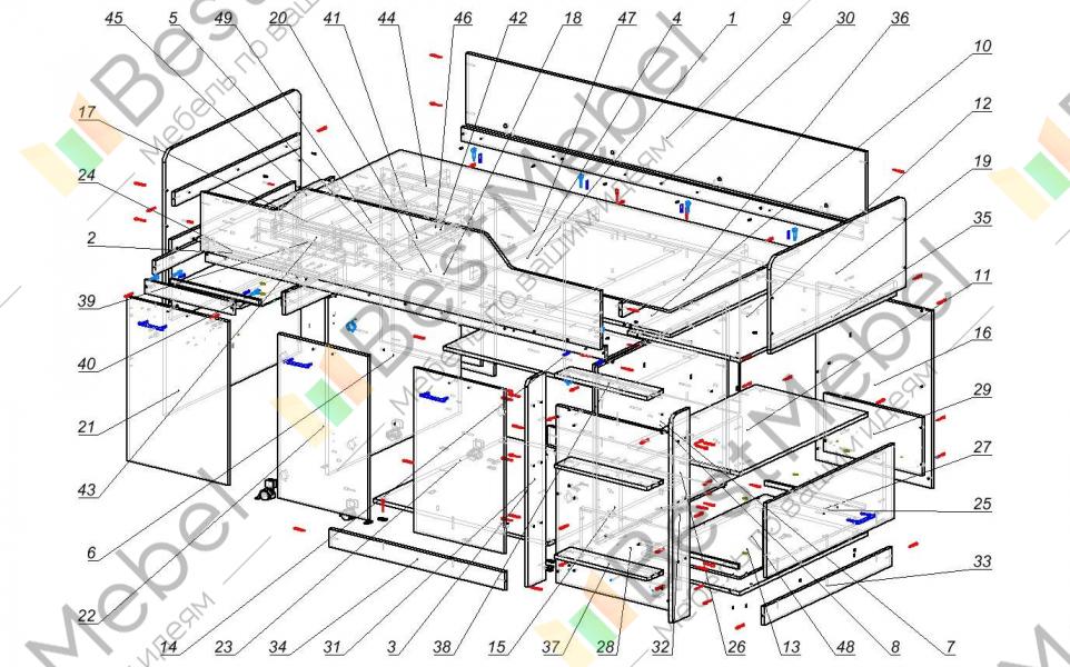 Кровать чердак астра 1 схема сборки
