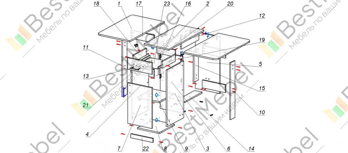 Сборка стол тумба стандарт
