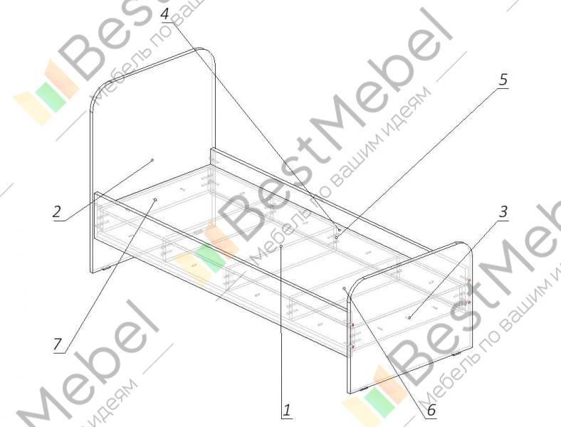 Схема кровати из дсп