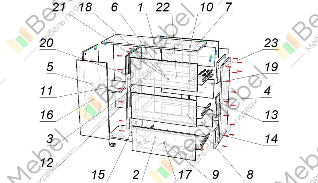 Схема сборки комода александра 23
