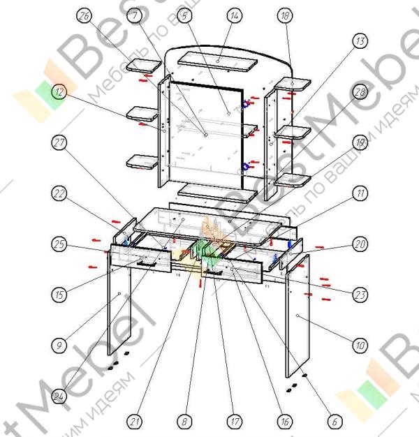 Туалетный столик венеция схема сборки