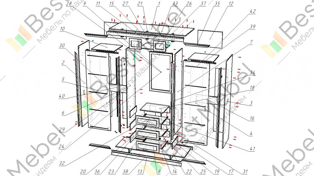 Схема сборки шкафа купе миллениум 2