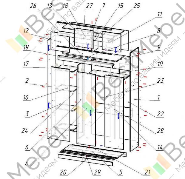 Шкаф миллениум 3 схема сборки