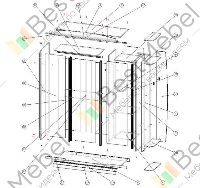 Шкаф купе dwg