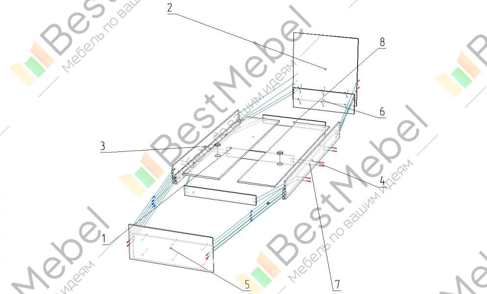 Схема сборки кровати с ортопедическим основанием
